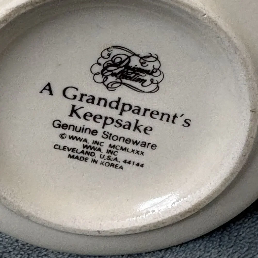 Vintage Grandfather Is Love White Stoneware coffee 10 oz. Grandparents Keepsake